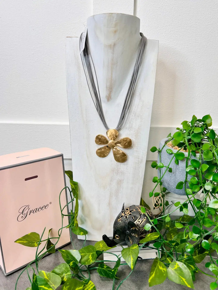 Gracee Large Daisy Shape Pendant GD