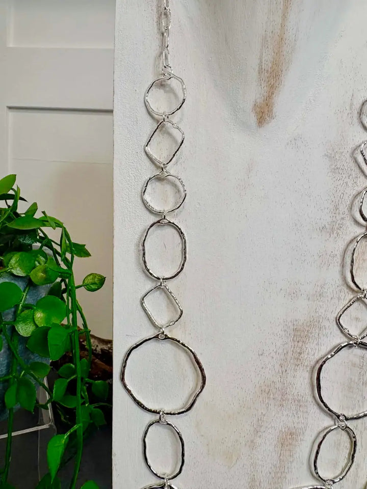 Gracee Multi Circle Long Necklace SILVER