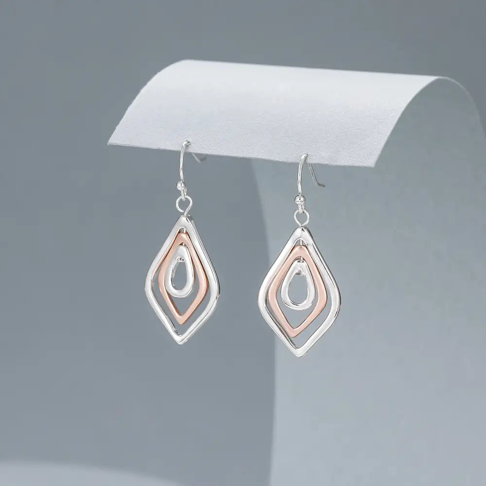 Gracee Open Diamond Earrings Silver Rose - Jewellery