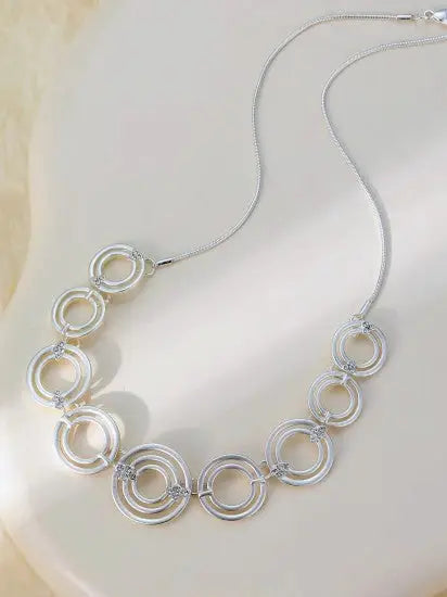 Gracee Short Ring Necklace Silver