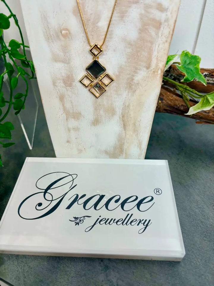 Gracee Short Square Abstract Necklace GOLD