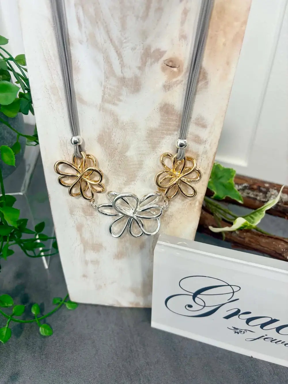 Gracee Triple Flower Necklace SG