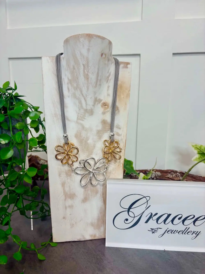 Gracee Triple Flower Necklace SG