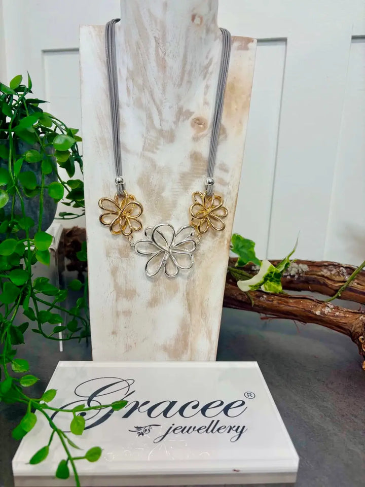 Gracee Triple Flower Necklace SG
