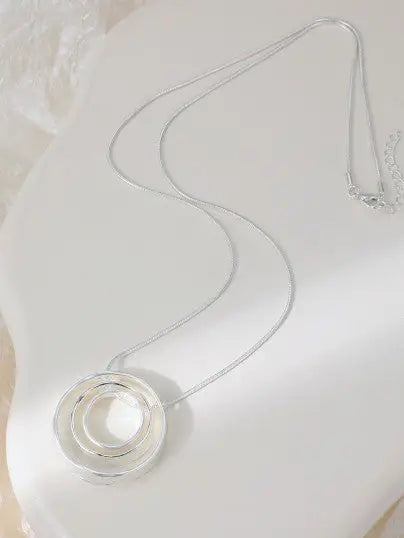 Gracee Two Tone Silver Long Circles Silver