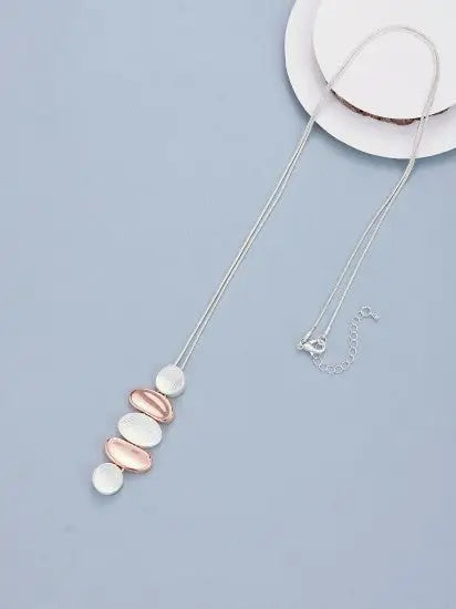 Gracee Two Tone Stacked Ovals Silver and Rose Gold
