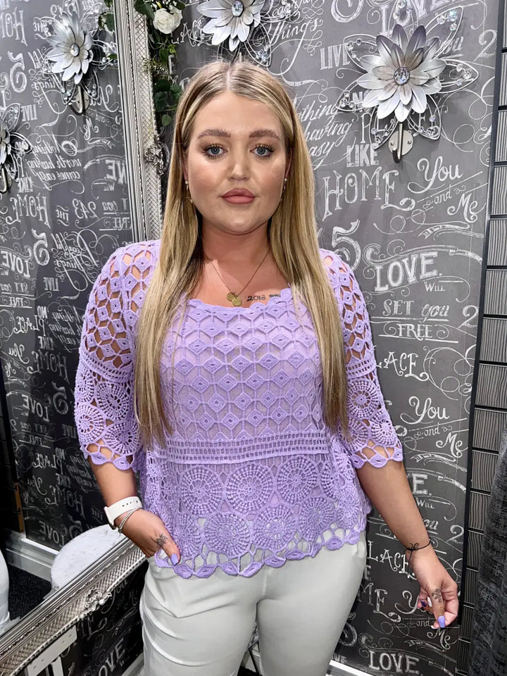 Hailey Crochet and Vest LILAC