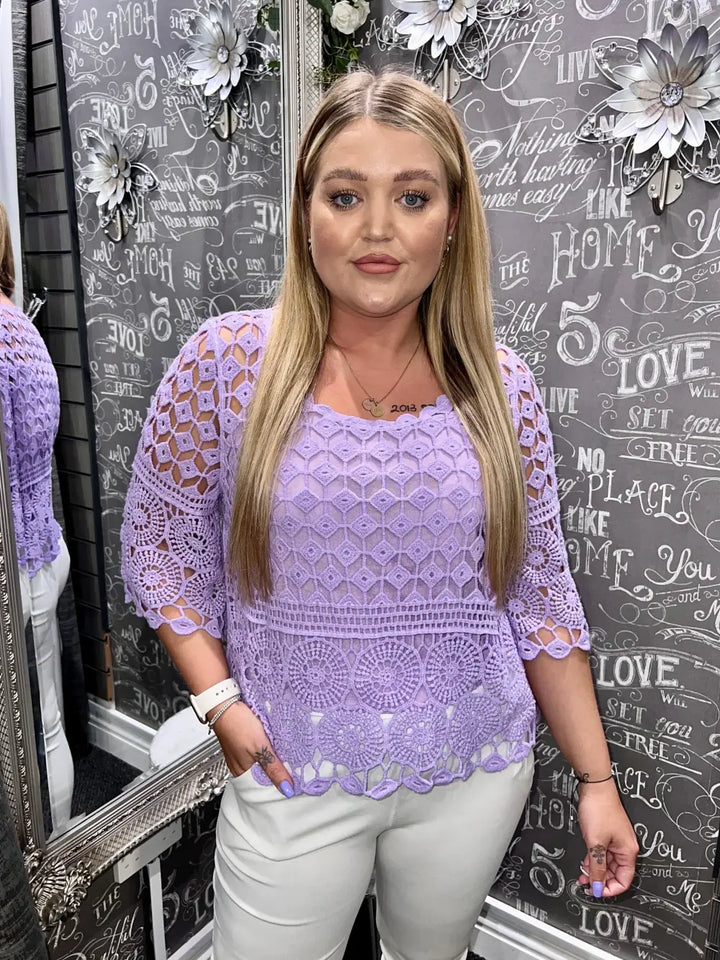 Hailey Crochet and Vest LILAC