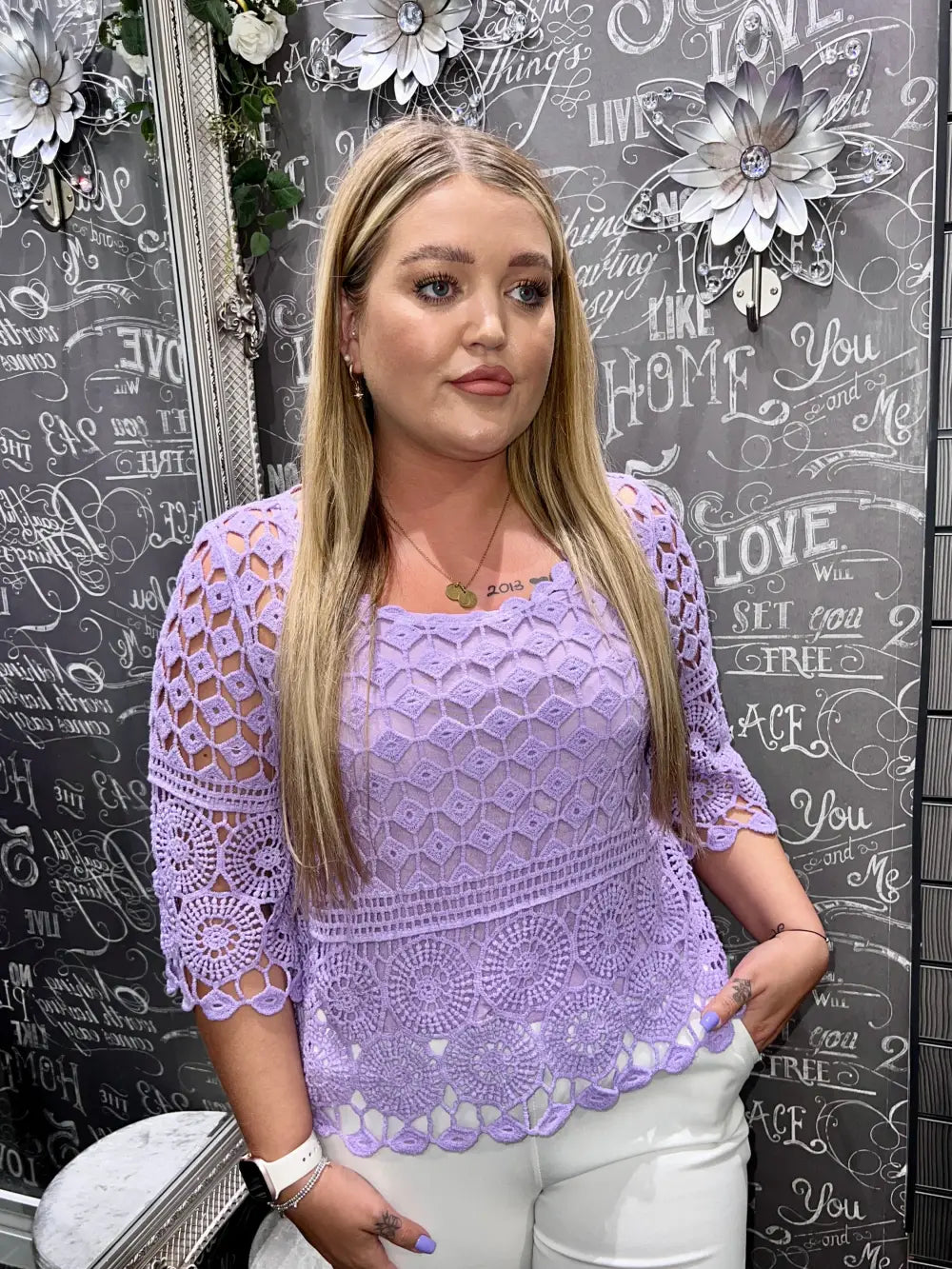 Hailey Crochet and Vest LILAC