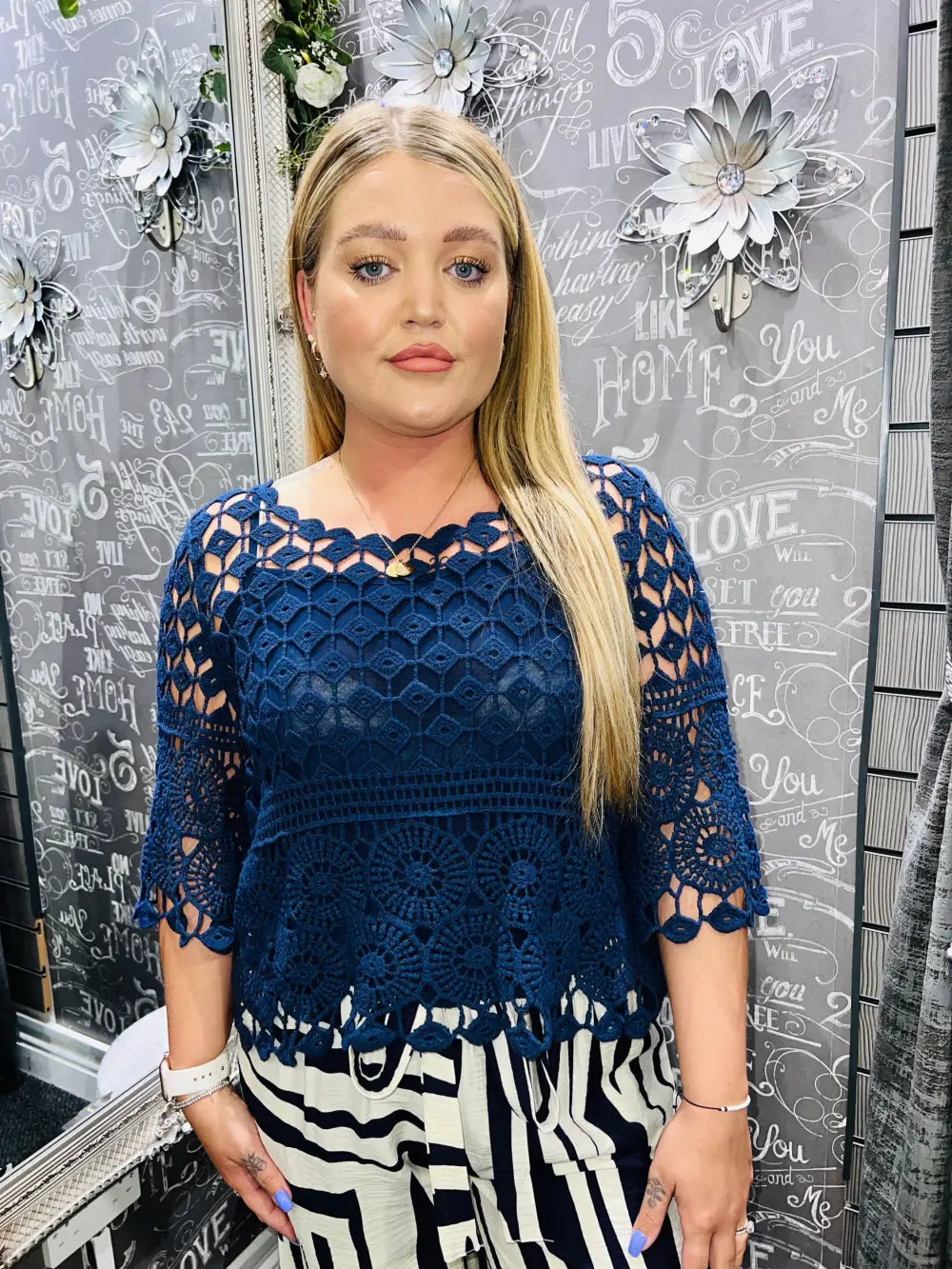 Hailey Crochet and Vest NAVY