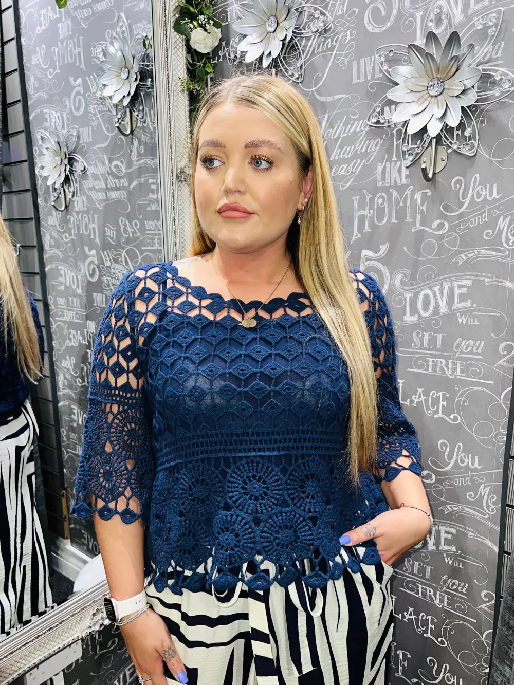 Hailey Crochet and Vest NAVY