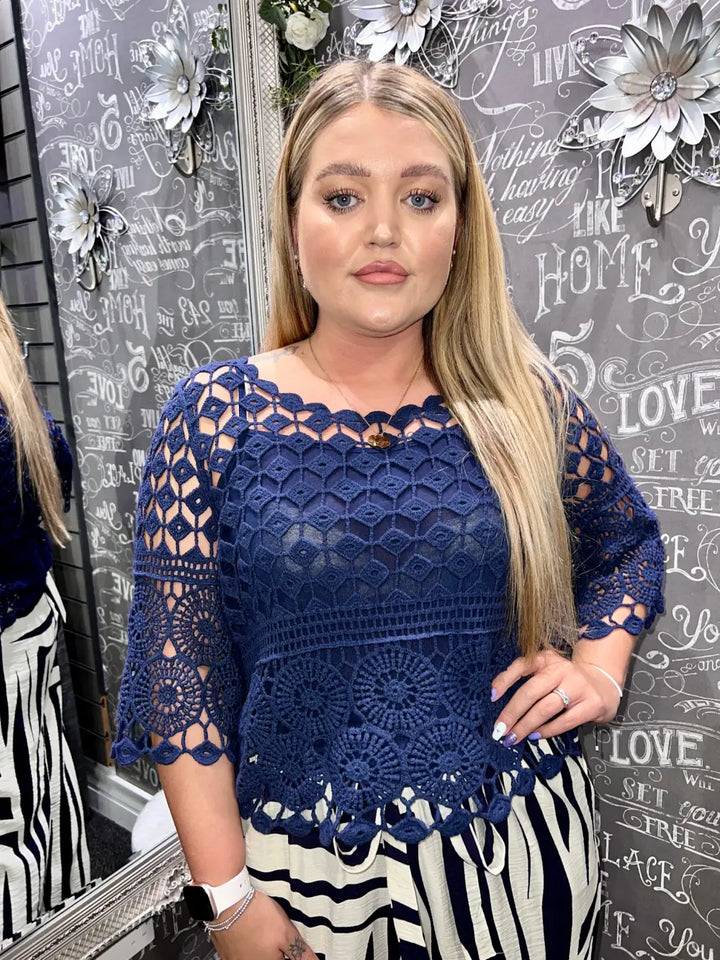 Hailey Crochet and Vest NAVY