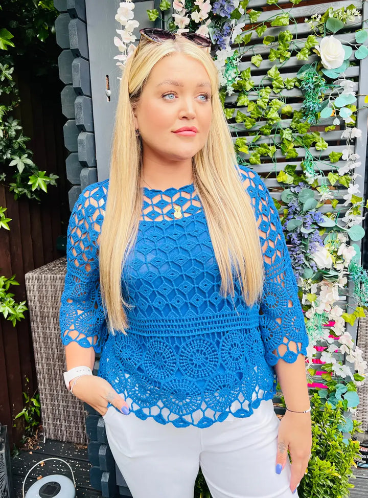 Hailey Crochet and Vest ROYAL BLUE