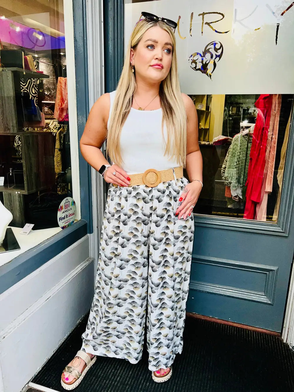 Harper Wide Leg Trousers GREY