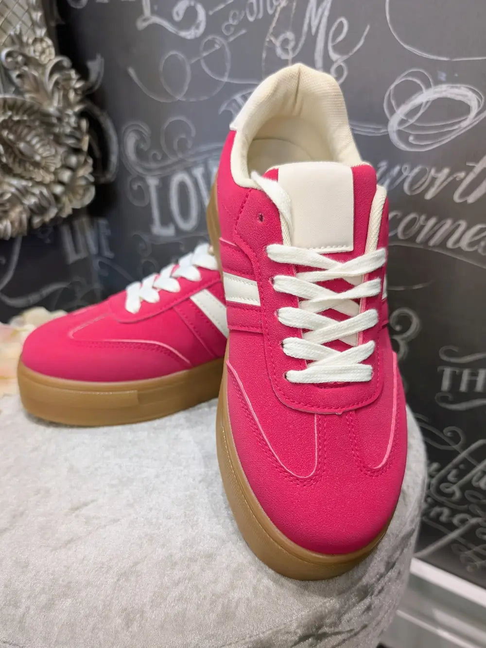 Holly Flatform Trainers HOT PINK