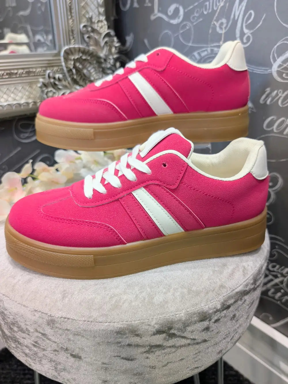 Holly Flatform Trainers HOT PINK