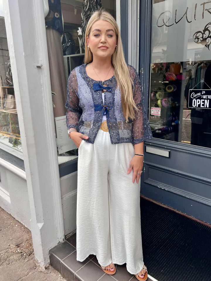Isla Wide Leg Trousers With Belt WHITE