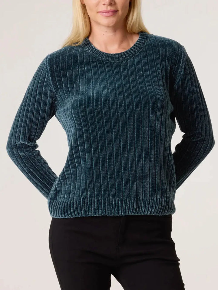 Janie Ribbed Chenille Jumper TEAL S/M
