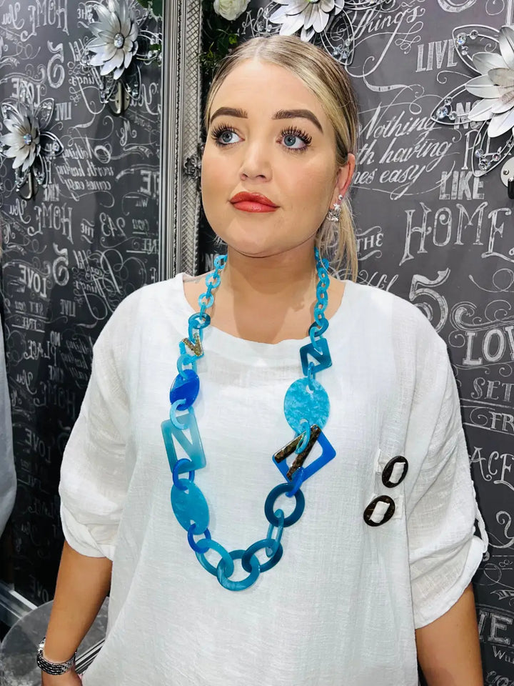 JCUK Chunky Statement Necklace Turquoise - Jewellery