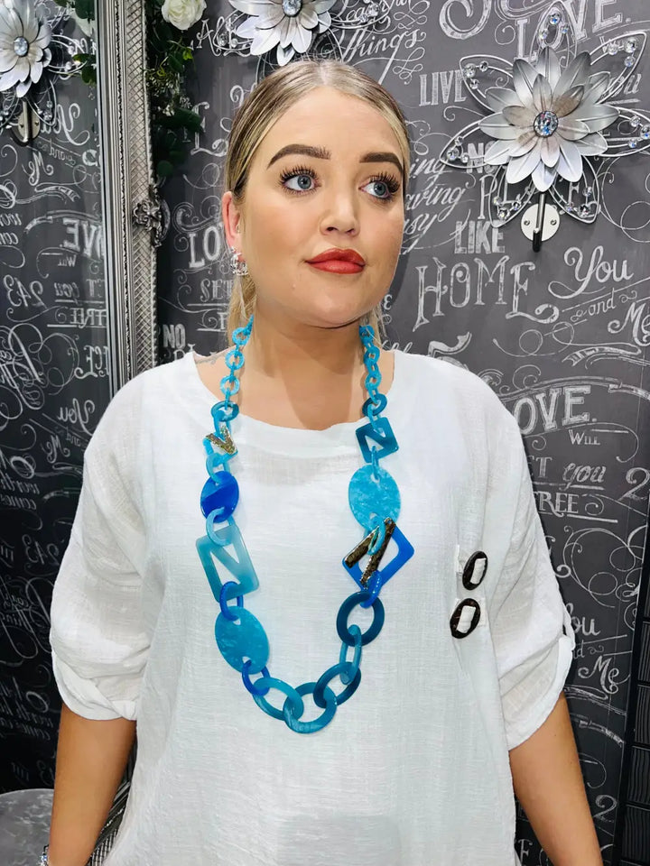 JCUK Chunky Statement Necklace Turquoise - Jewellery