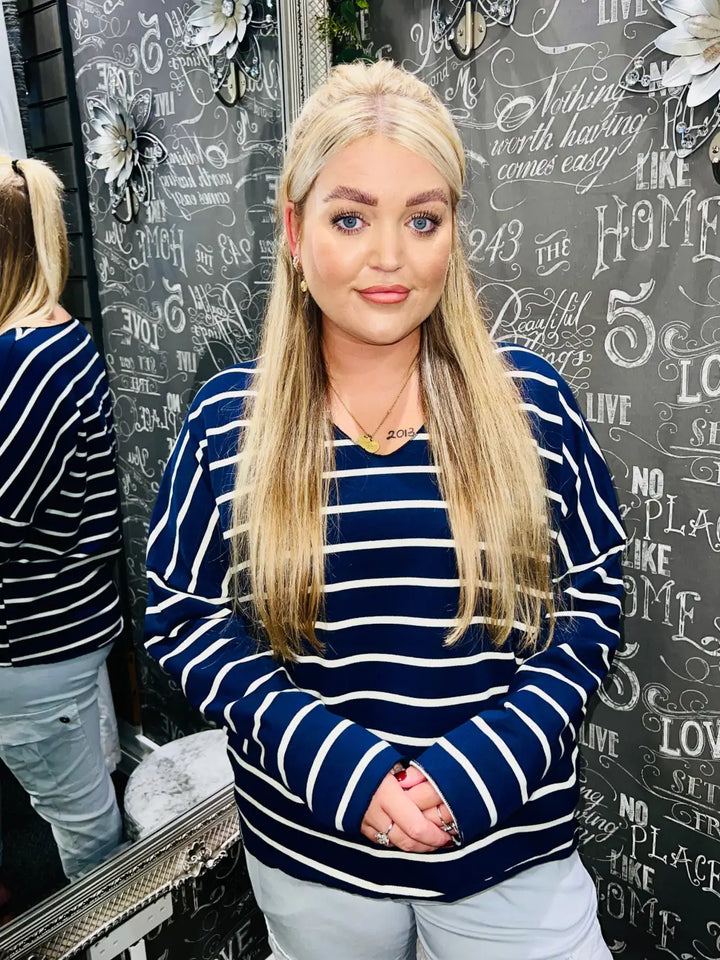 Jemma Striped Top NAVY