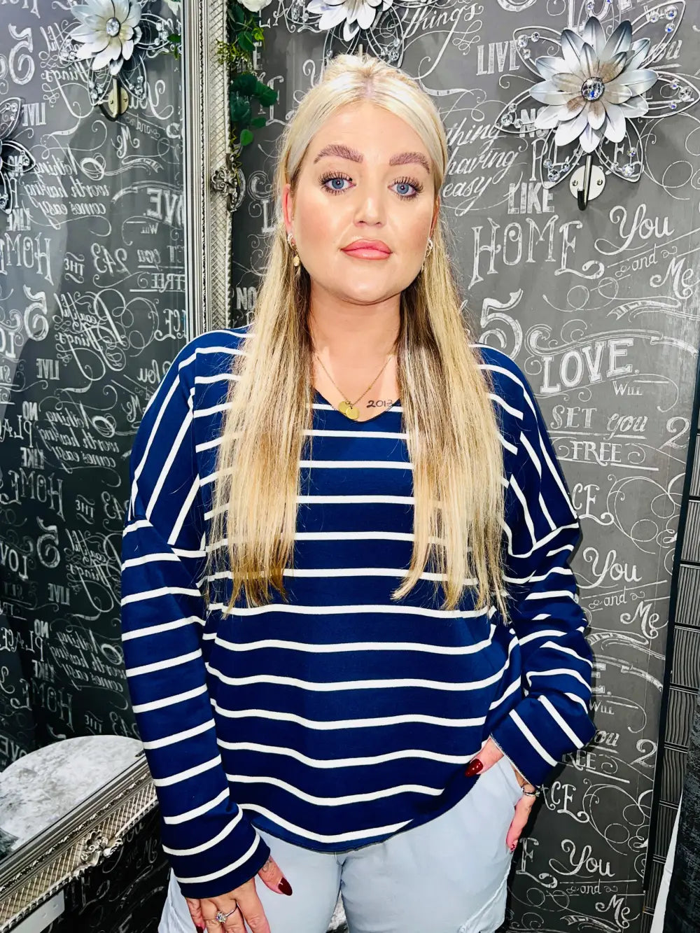 Jemma Striped Top NAVY