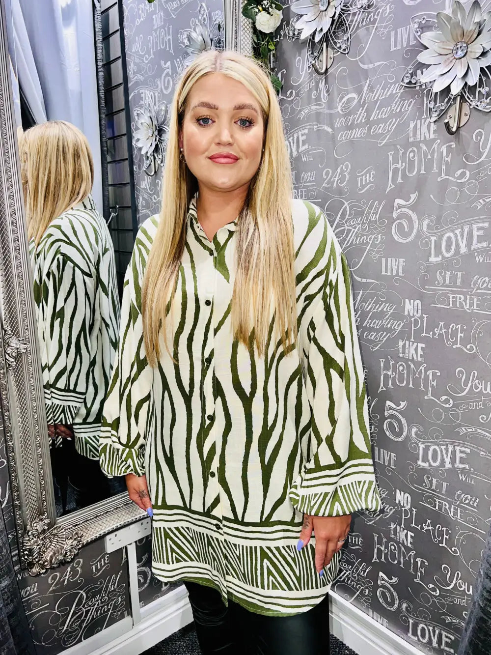 Jodi Zebra Print Shirt KHAKI