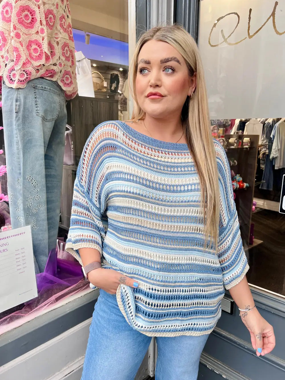 Jolene Stripey Top DENIM