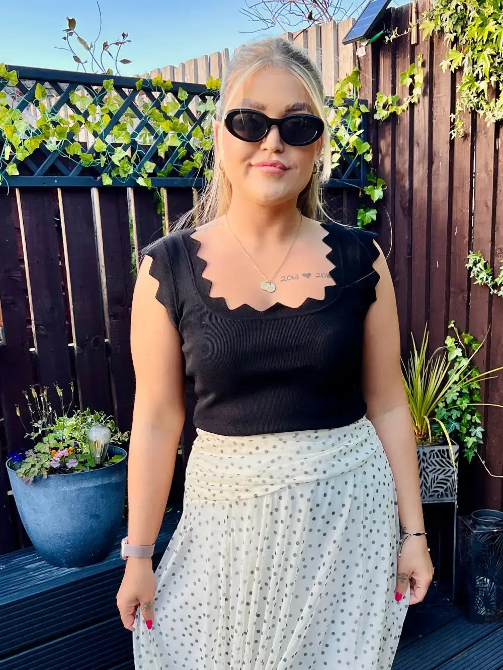Sabrina Chiffon Polka Dot Skirt WHITE