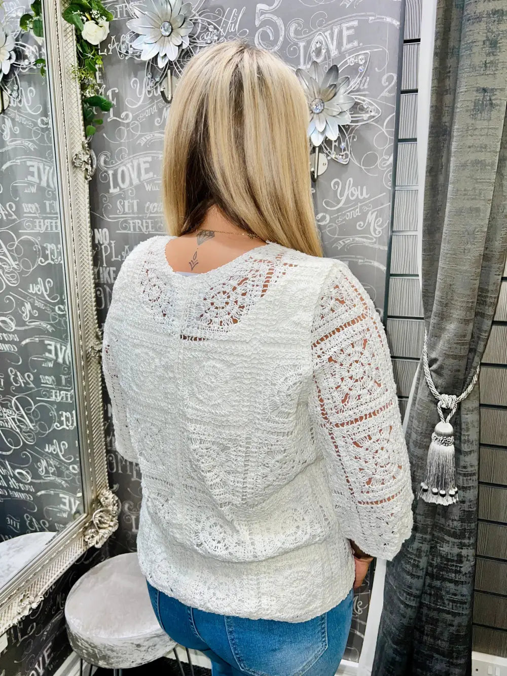 Katya Crochet Cardigan CREAM