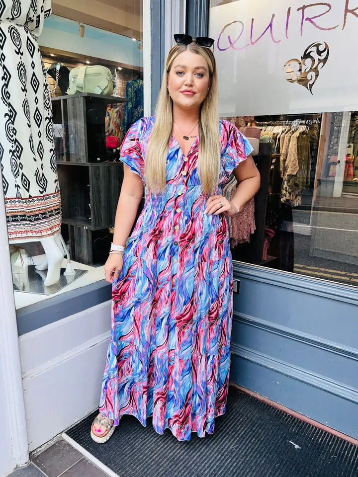 Kirstie Foil Maxi Dress LILAC - Dress