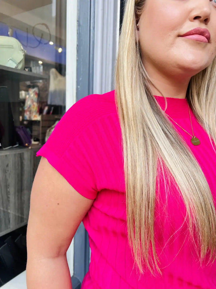 Kylie Fine Knit T-Shirt CERISE