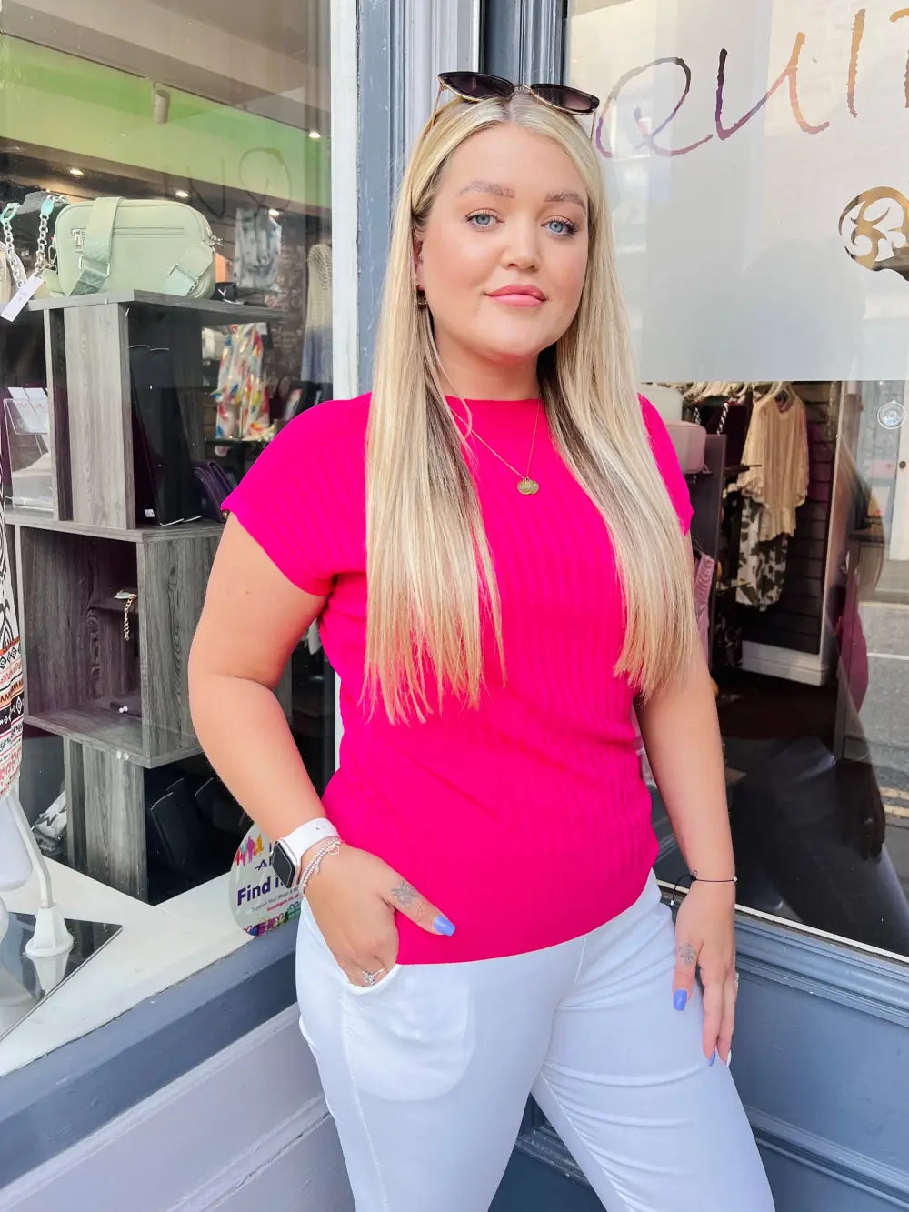 Kylie Fine Knit T-Shirt CERISE