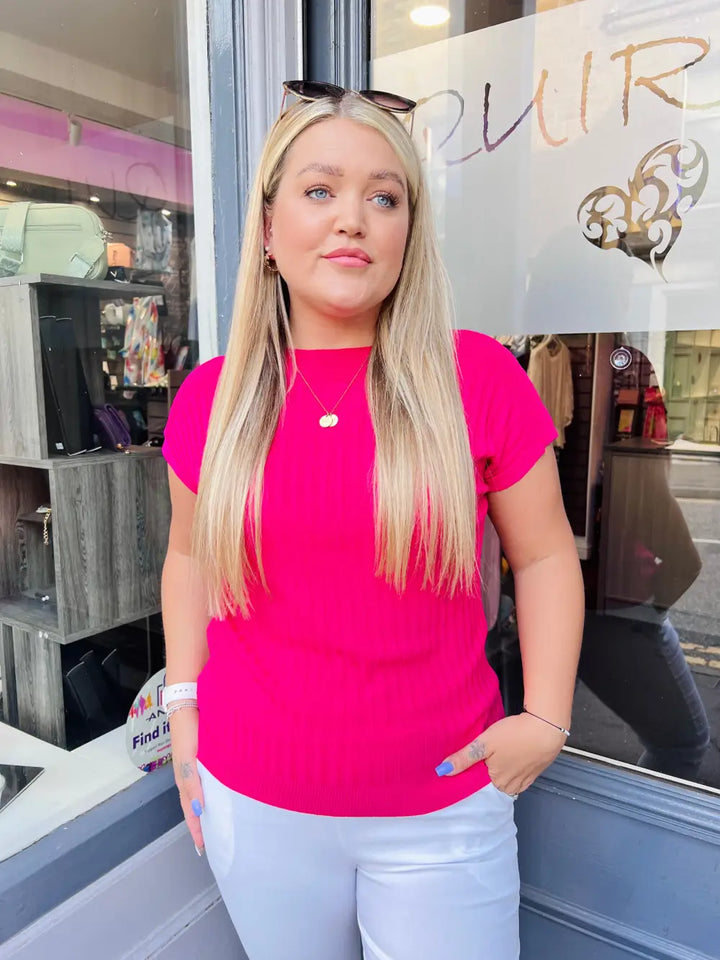 Kylie Fine Knit T-Shirt CERISE