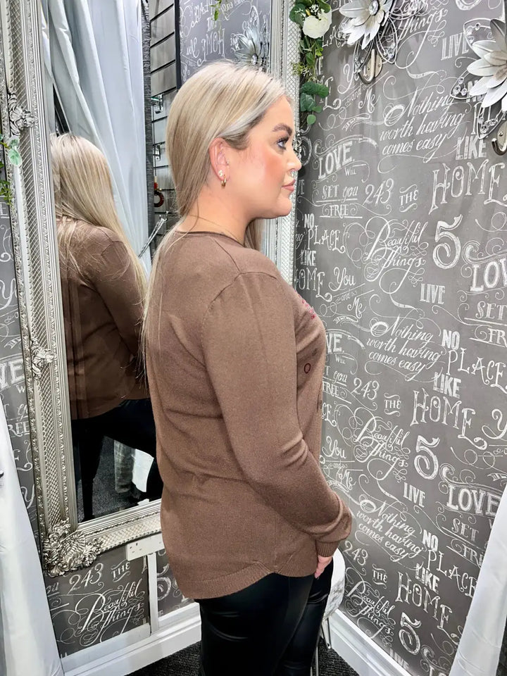 Kyra Circle Design Jumper CHOCOLATE - Jumper