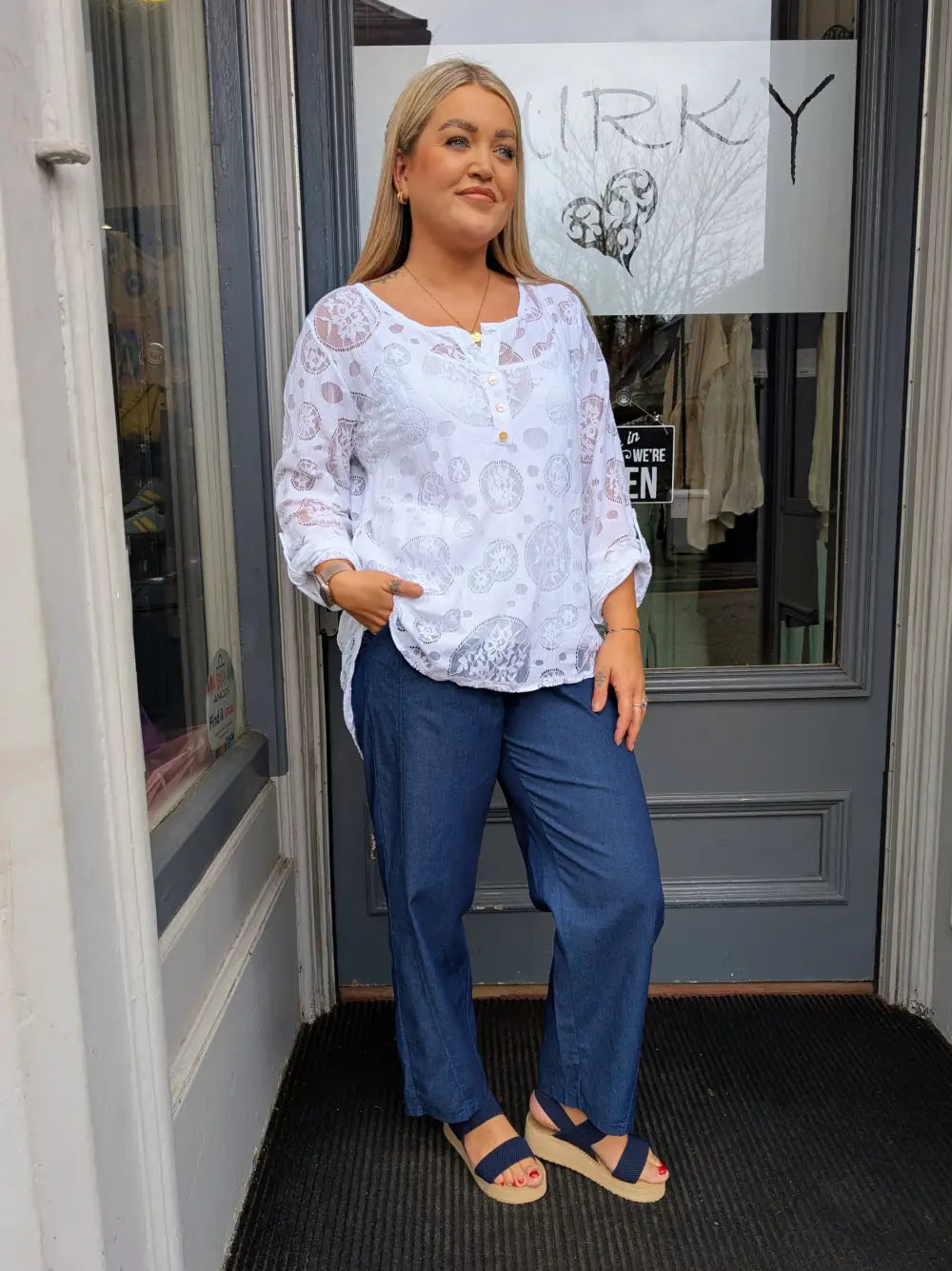 Laila 2 Piece Lace Top WHITE