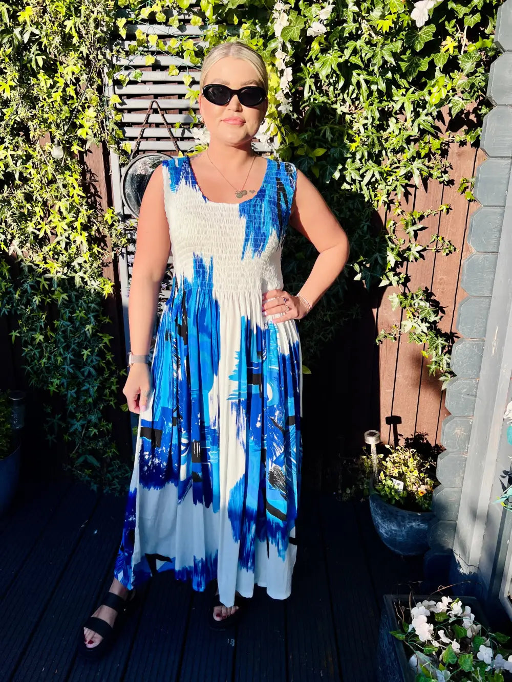 Lakisha Abstract Maxi Dress BLUE