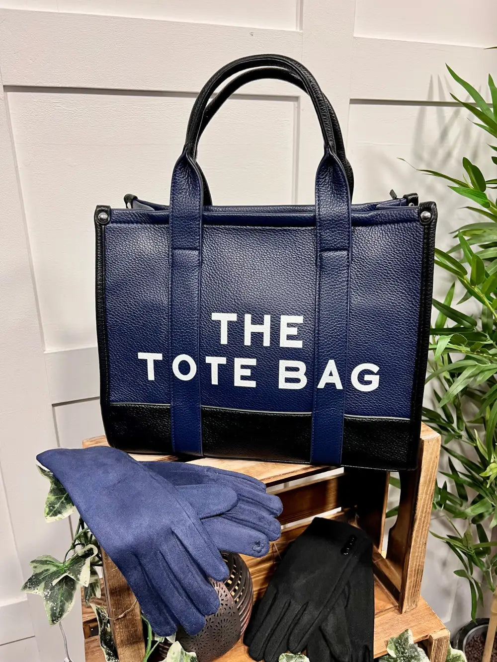 Large Two Tone Tote Bag NAVY - Handbag