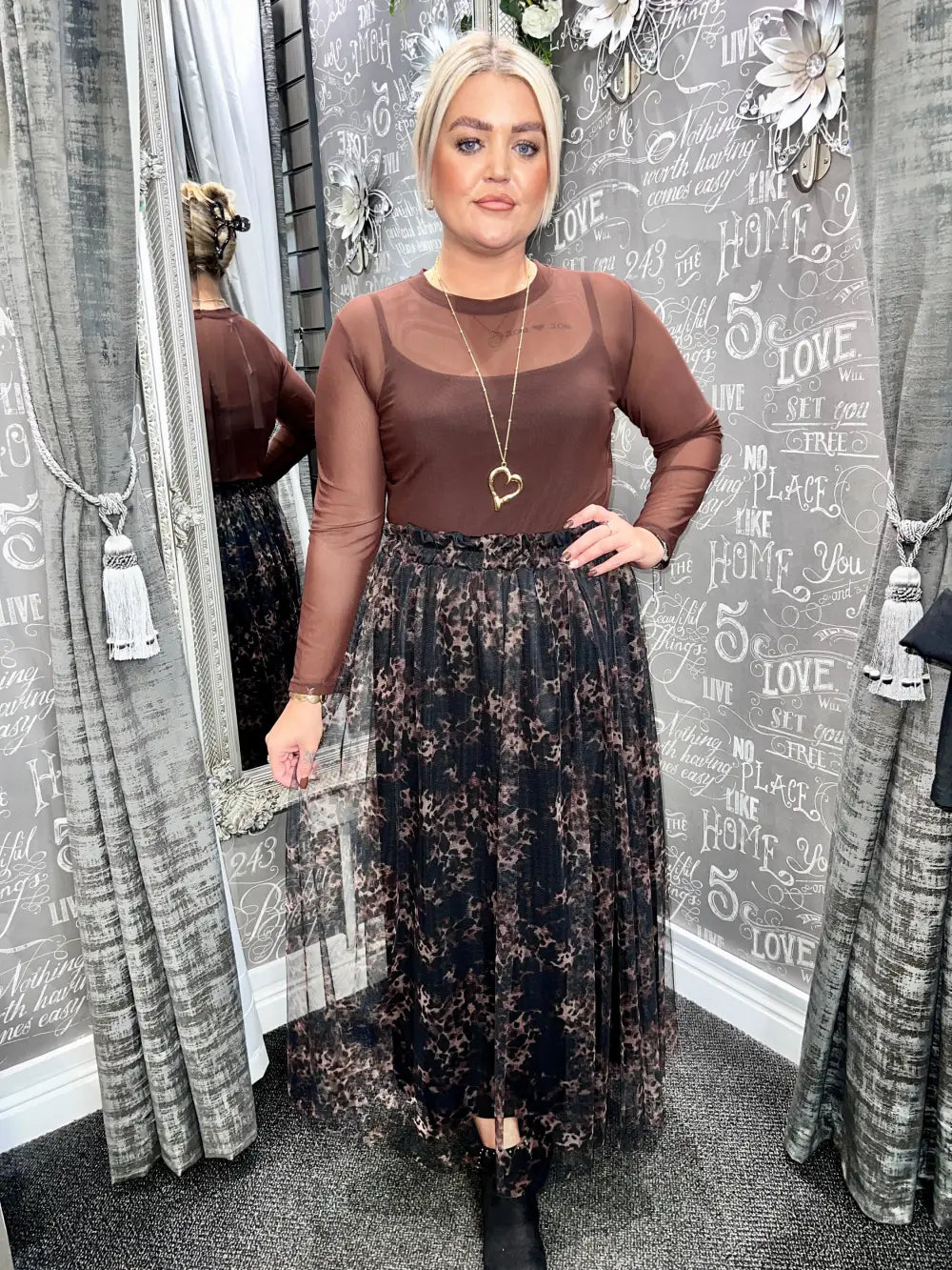 Layer Mesh Top BROWN - Tops