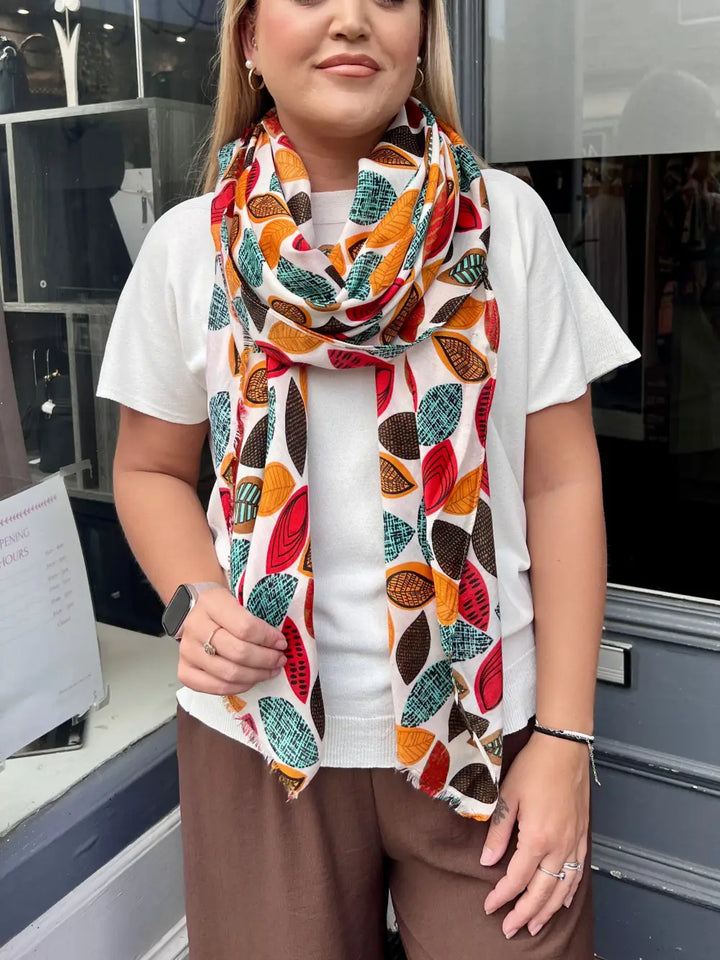 Leaf Print Scarf MULTICOLOUR
