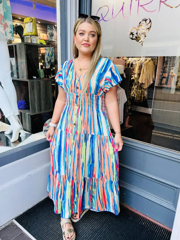 Leyla Multicolour Stripe Maxi Dress