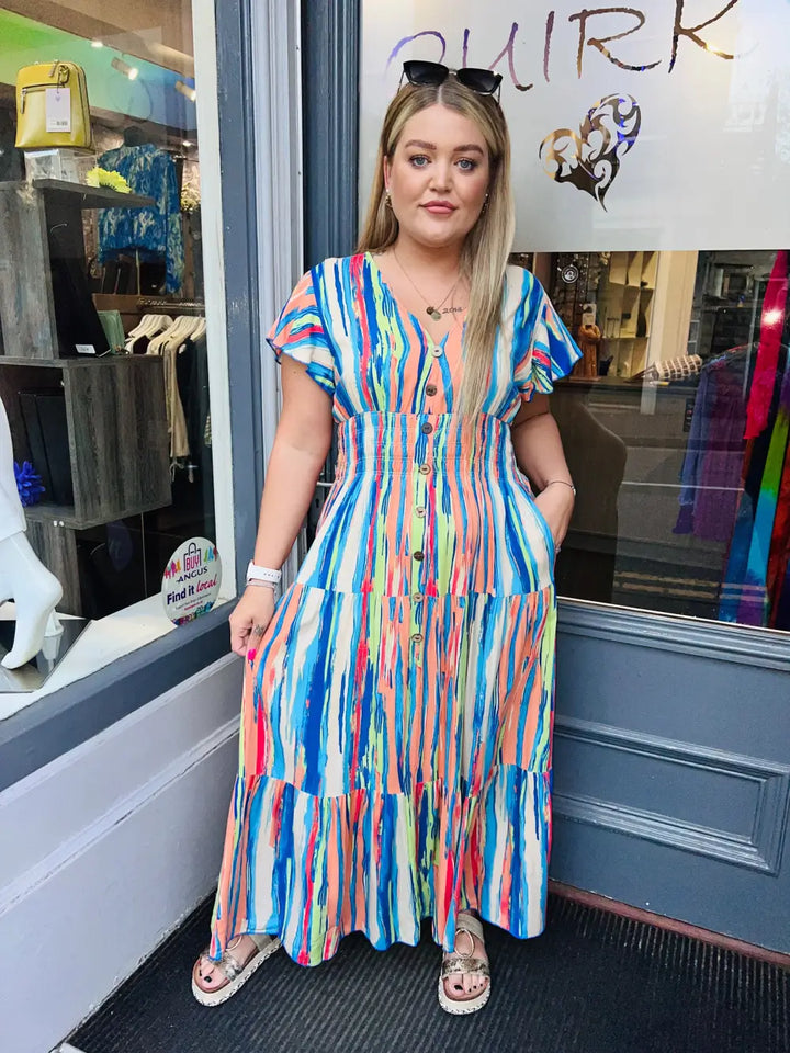 Leyla Multicolour Stripe Maxi Dress