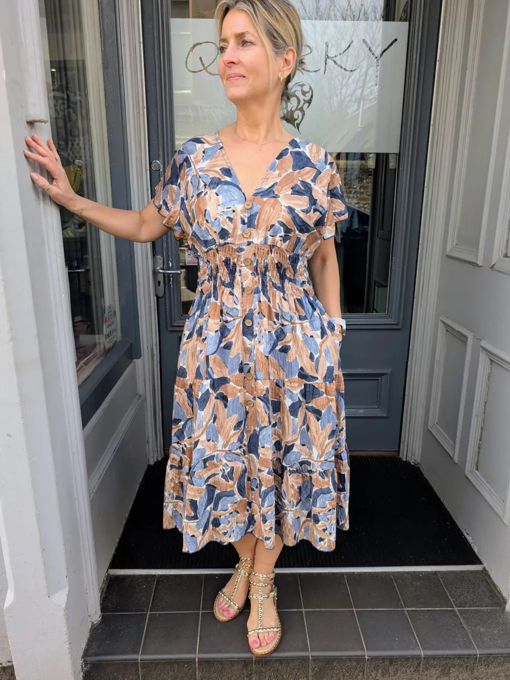 Lianne Floral Midi Dress BLUE