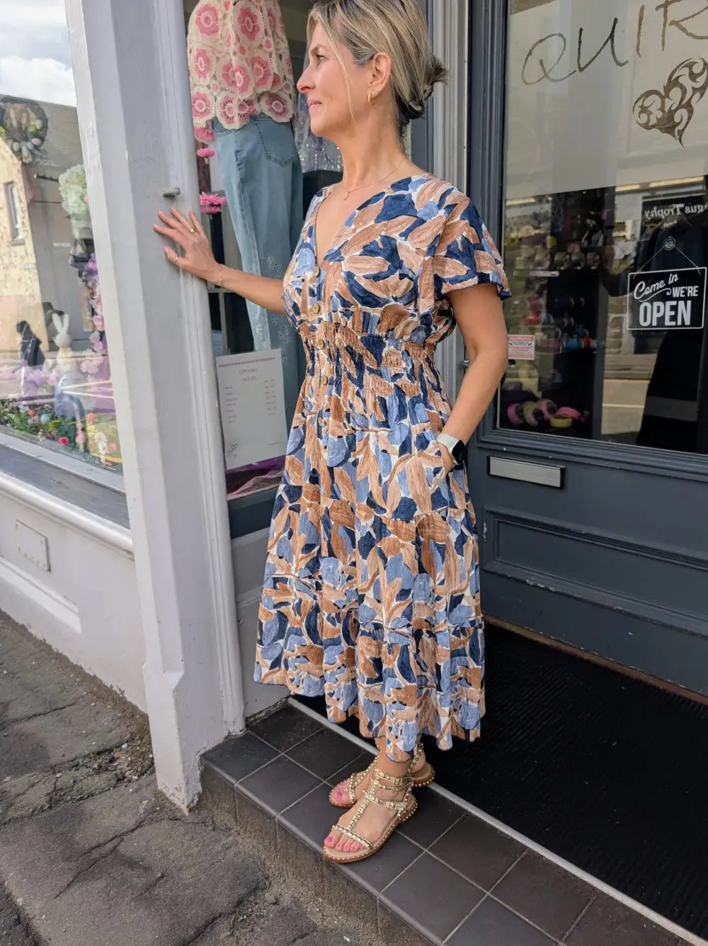 Lianne Floral Midi Dress BLUE