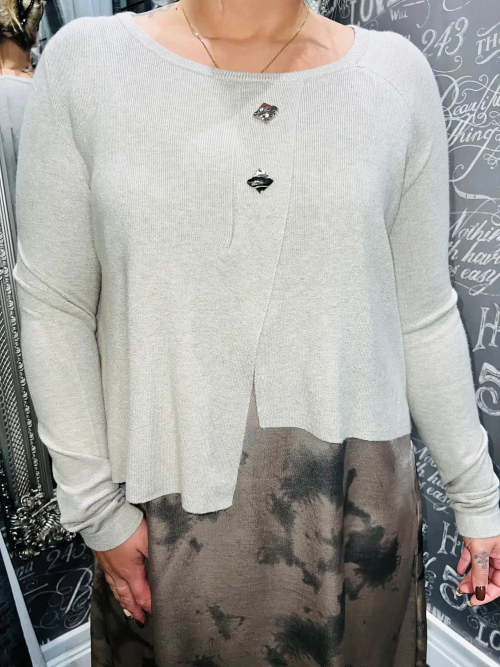 Lillyanna Premium Two Piece Dress BEIGE