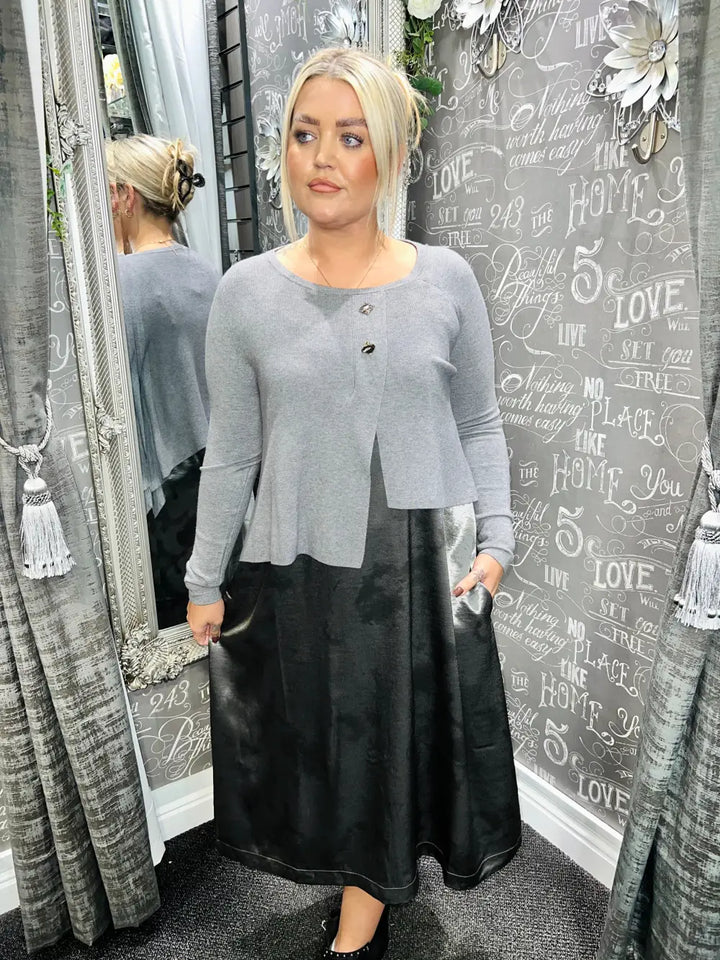 Lillyanna Premium Two Piece Dress GREY