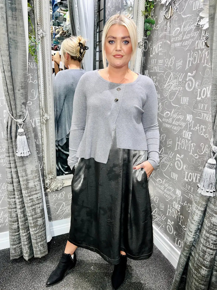 Lillyanna Premium Two Piece Dress GREY