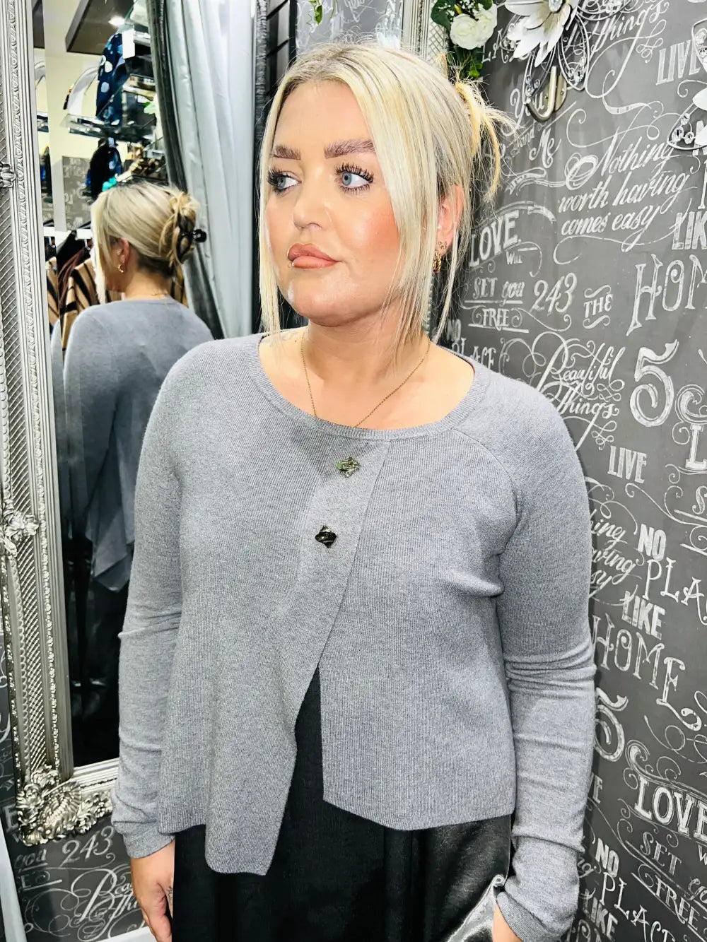 Lillyanna Premium Two Piece Dress GREY