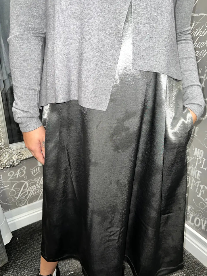 Lillyanna Premium Two Piece Dress GREY