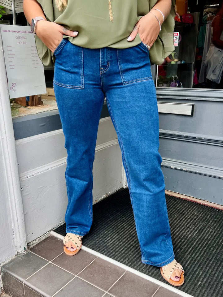 Lisa Wide Leg Jeans DARK BLUE